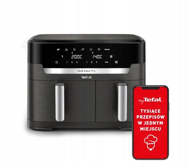 FRYTKOWNICA BEZTŁUSZCZOWA TEFAL EY942HE0 DUAL EASY FRY XXL AIR FRYER 2700W