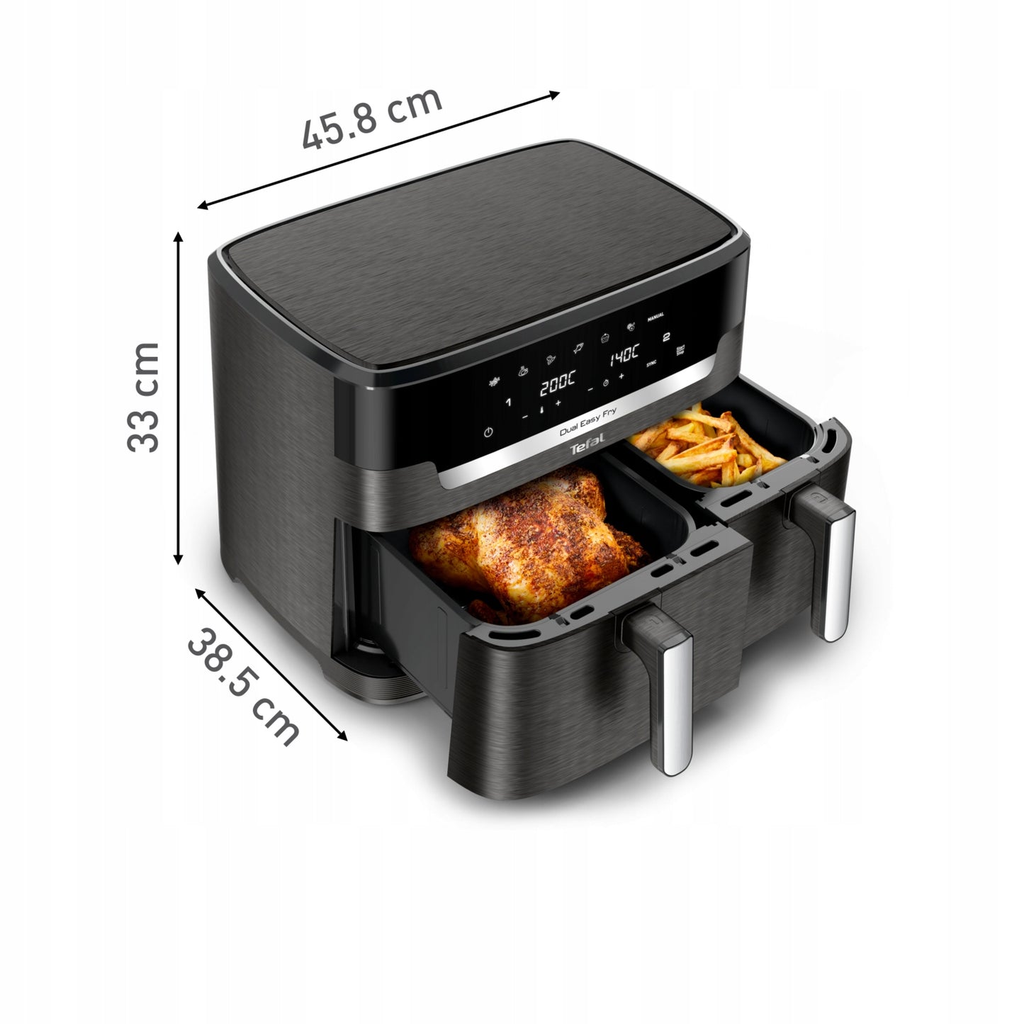 FRYTKOWNICA BEZTŁUSZCZOWA TEFAL EY942HE0 DUAL EASY FRY XXL AIR FRYER 2700W
