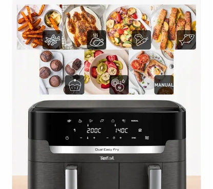 FRYTKOWNICA BEZTŁUSZCZOWA TEFAL EY942HE0 DUAL EASY FRY XXL AIR FRYER 2700W